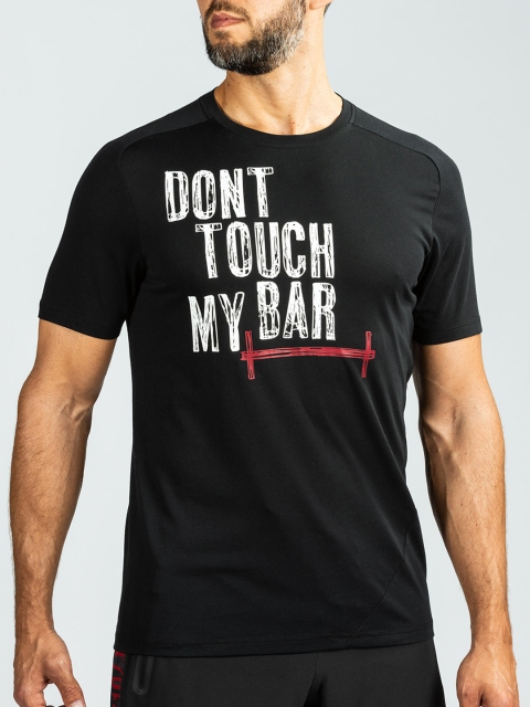 

Domyos By Decathlon Men Black Printed Round Neck T-shirt
