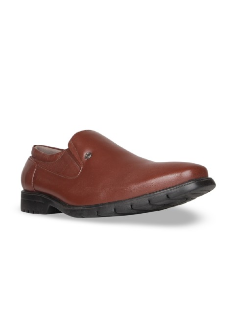 

Regal Men Tan Brown Solid Leather Formal Slip-On Shoes