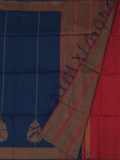 

Pothys Navy Blue Woven Design Jute Silk Saree