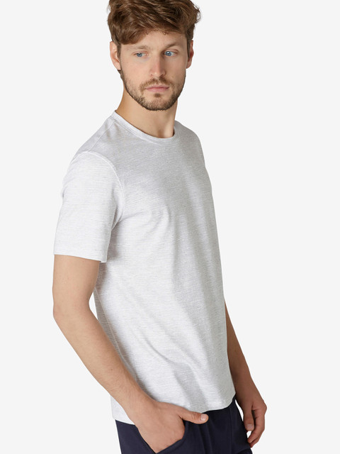 

NYAMBA By Decathlon Men Off-White Solid Round Neck T-shirt