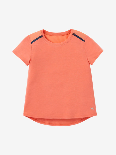 

Domyos By Decathlon Unisex Kids Orange Solid Round Neck T-shirt