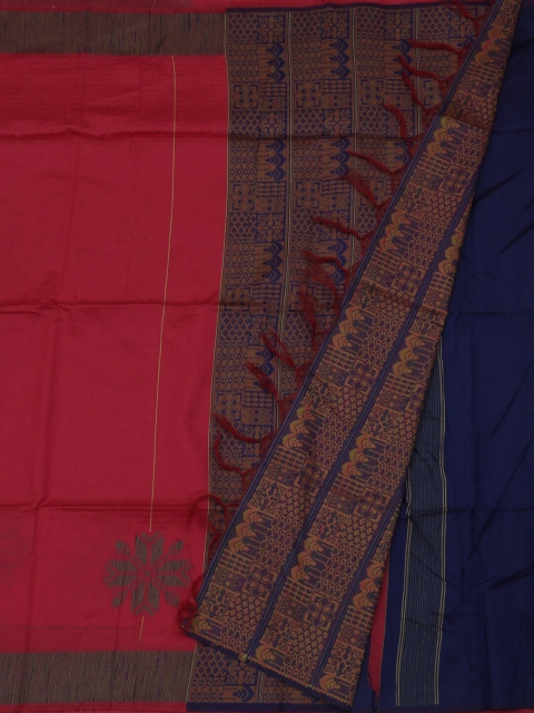 

Pothys Magenta & Blue Jute Silk Woven Design Saree