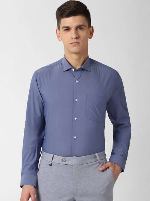 

Peter England Men Blue Slim Fit Solid Formal Shirt