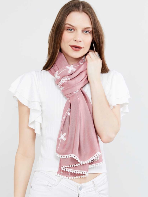 

max Women Pink Embroidered Scarf