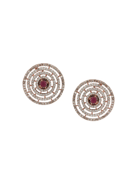 

ANIKAS CREATION Gold-Toned Circular Studs