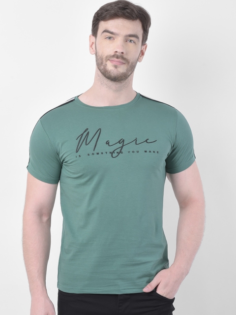 

Rex Straut Jeans Men Green Slim Fit Printed Round Neck T-shirt