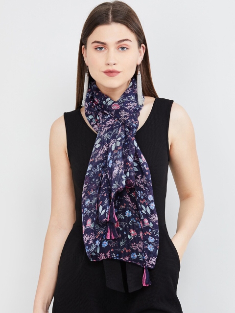 max Women Blue Printed Scarf