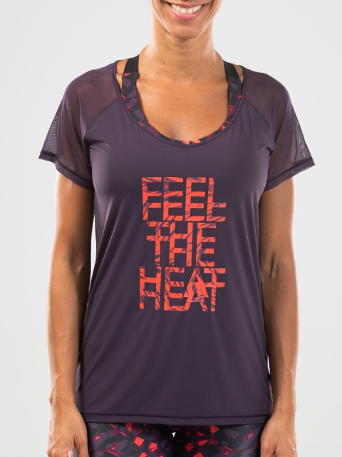 

Domyos By Decathlon Women Purple Printed Round Neck T-shirt