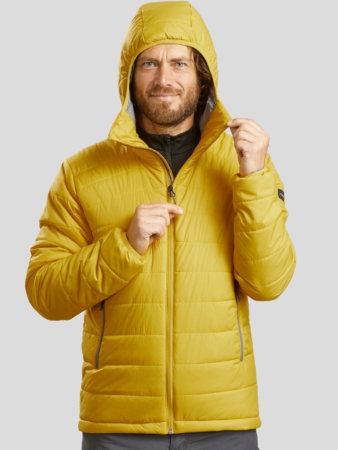 

FORCLAZ By Decathlon Men Yellow Solid Insulator Mountain Trekking Padded Jacket