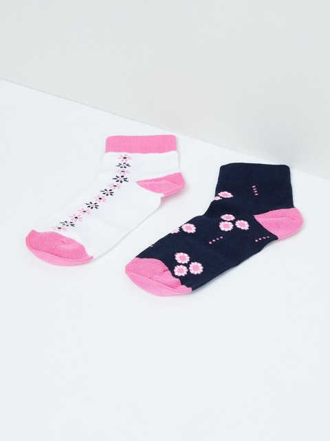MAX Girls Pack of 2 Ankle-Length Socks, Pink