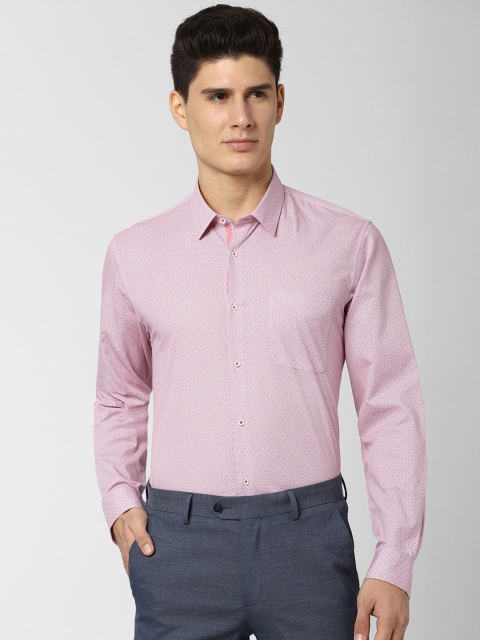 

Peter England Men White & Red Slim Fit Printed Formal Shirt