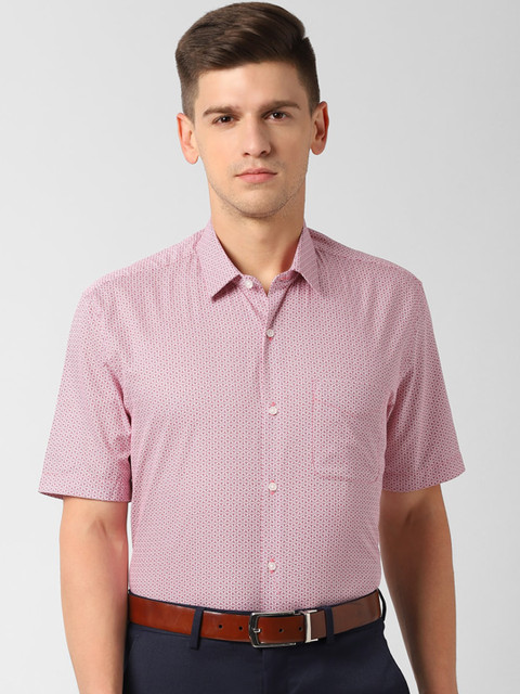 

Peter England Men Red Regular Fit Printed Formal Shirt
