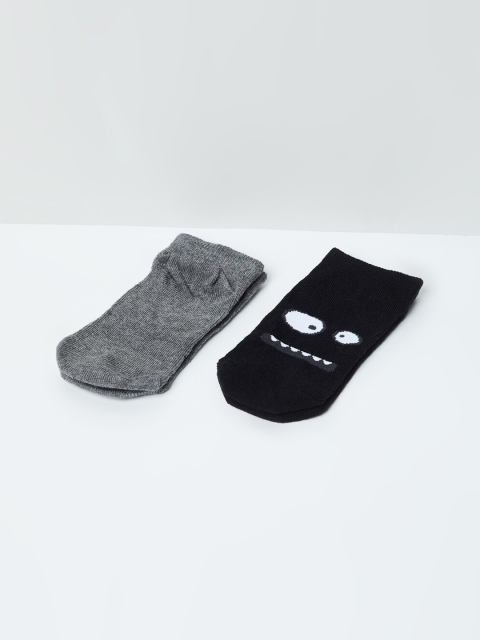 

max Boys Pack of 2 Ankle-Length Socks, Grey