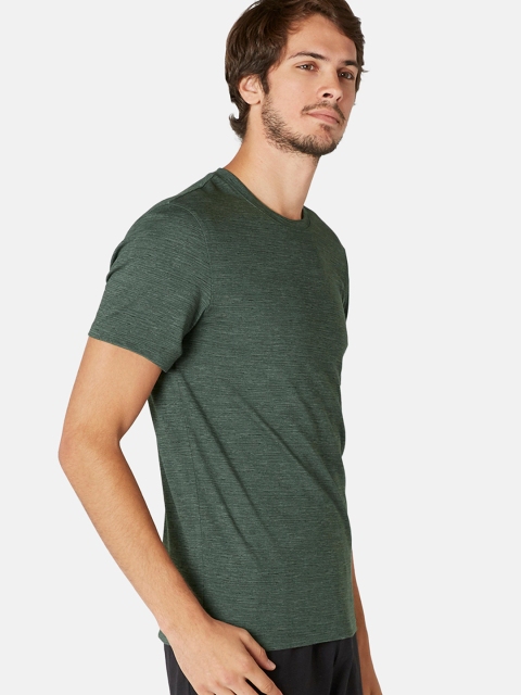 NYAMBA By Decathlon Men Olive Green Slim-Fit T-Shirt 500 T-shirt