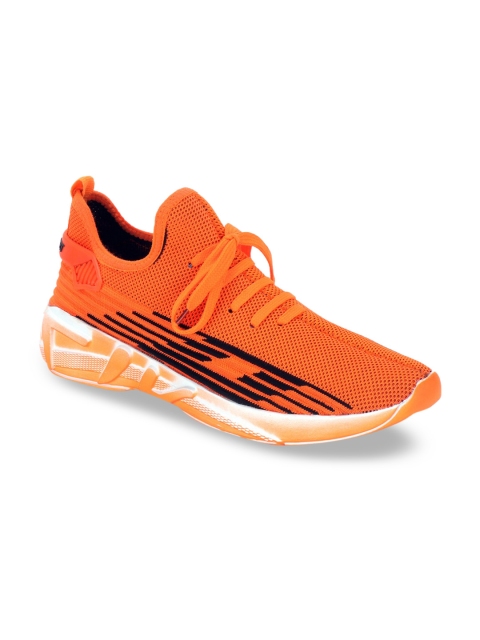 

AVAENS Men Orange Mesh Running Shoes