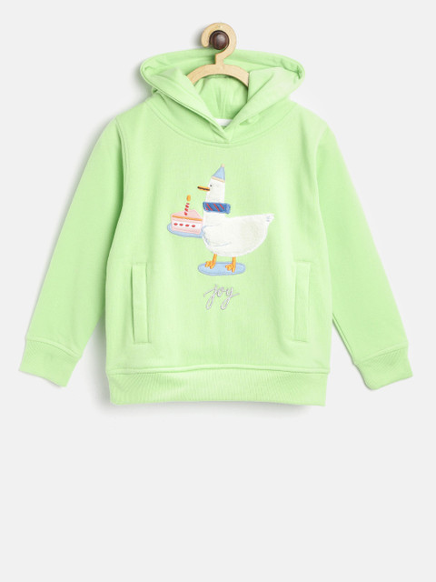 

Cherry Crumble Boys Green Applique Hooded Sweatshirt