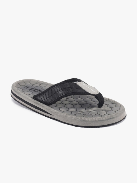 

Duke Men Grey & Black Self Design Thong Flip-Flops