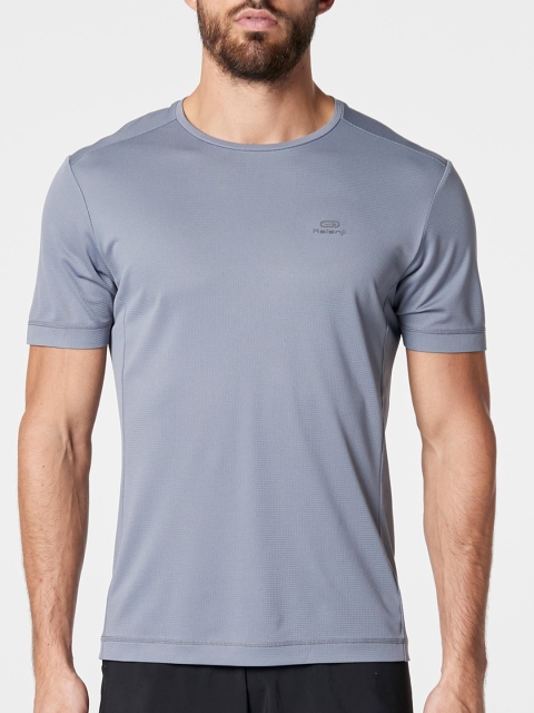 

Kalenji By Decathlon Men Grey Solid Running T-shirt