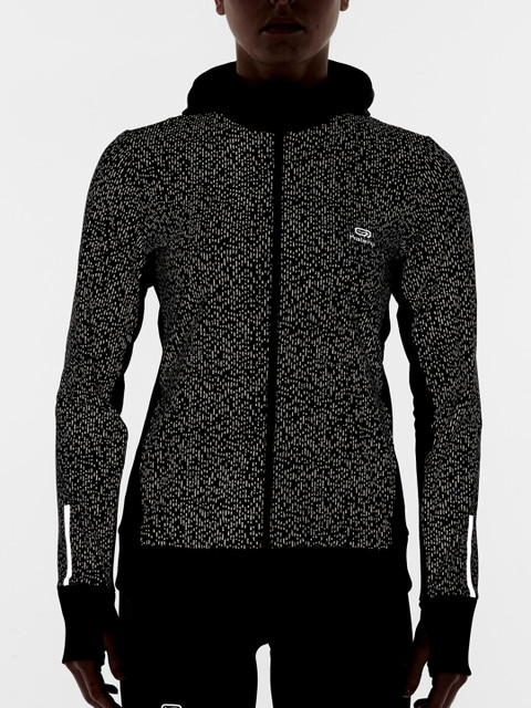 

Kalenji By Decathlon Women Black & Grey Colourblocked Insulator Sporty Jacket