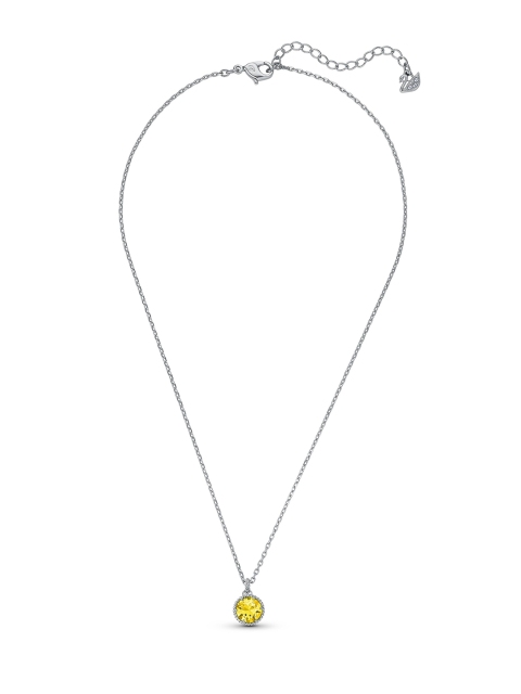 

SWAROVSKI Yellow & Silver-Toned Rhodium-Plated November Birthstone Pendant Chain