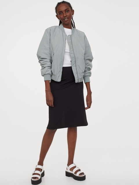 

H&M Women Black Cotton Jersey Skirt