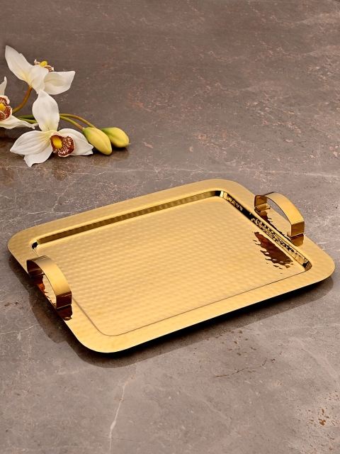 

Pure Home and Living Gold-Toned Tray with handle