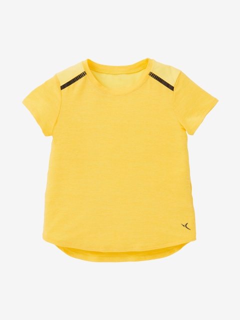 

Domyos By Decathlon Kids Yellow Solid Round Neck Breathable T-shirt
