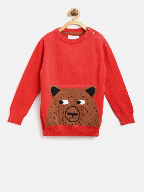 

Cherry Crumble Boys Red Printed Pullover Sweater