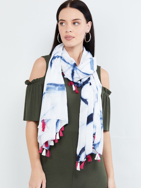 

max Women Blue & White Printed Scarf