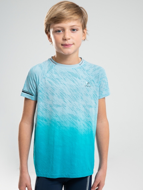 

Kalenji By Decathlon Unisex Kids Turquoise Blue Dyed Round Neck T-shirt