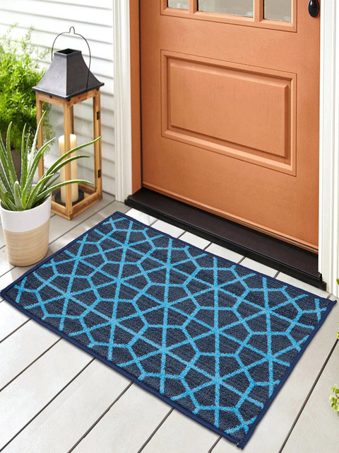 

SPACES Set of 2 Blue Printed Floor Mats