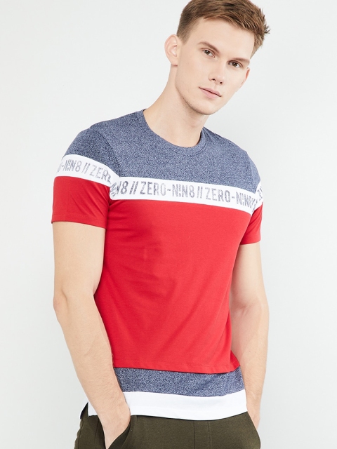 max Men White Printed Round Neck T-shirt