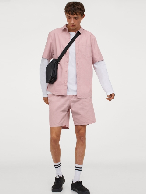 

H&M Men Pink Cotton Shorts