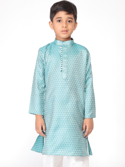 

TABARD Boys Blue Woven Design Straight Kurta