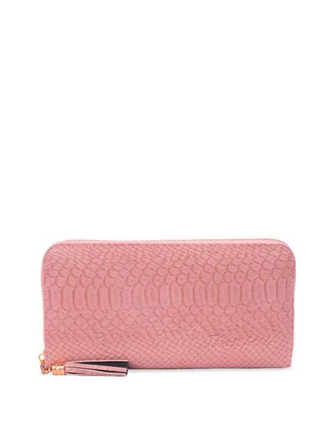 

Bagkok Women Pink Textured Zip Around Wallet