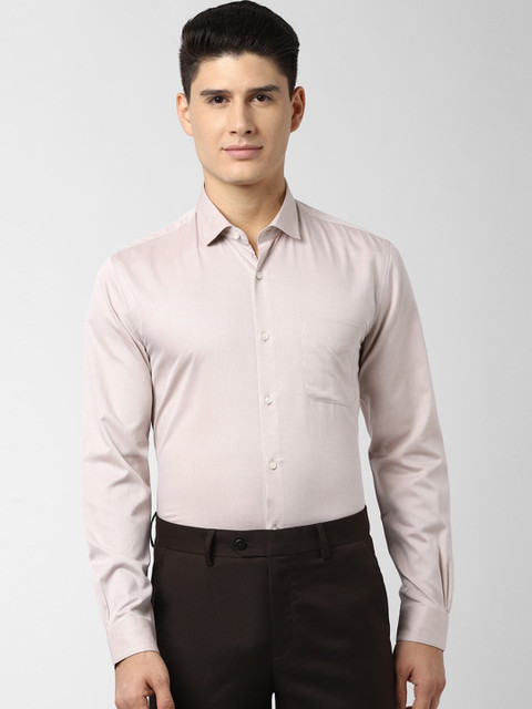 

Peter England Men Beige Regular Fit Solid Formal Shirt