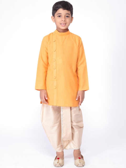 

TABARD Boys Orange Solid Straight Kurta