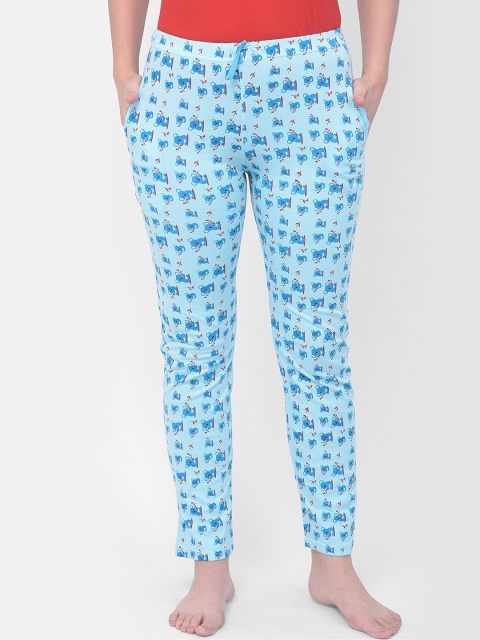 

Clovia Women Blue & Red Printed Lounge Pants