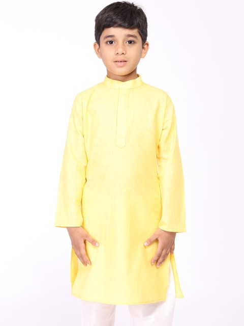 

TABARD Boys Yellow Solid Straight Kurta