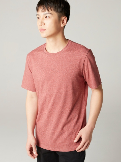 

NYAMBA By Decathlon Men Orange Solid Round Neck T-shirt with Black Solid Shorts, Rust