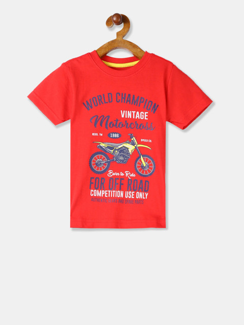 

Cherokee Boys Red Printed Round Neck T-shirt