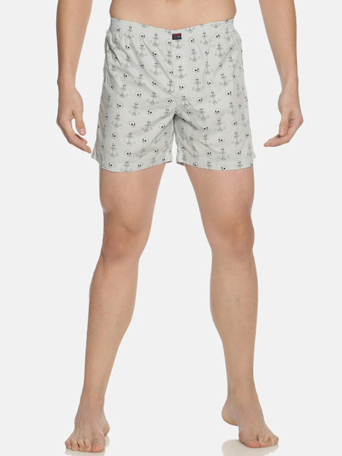 

IVOC Men Black & Grey Printed Pure Cotton Boxers IOMBS02SC03L35-4407