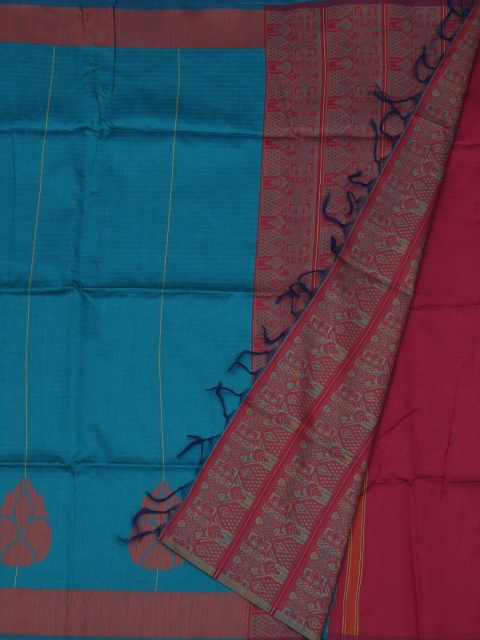 

Pothys Blue Woven Design Jute Silk Saree