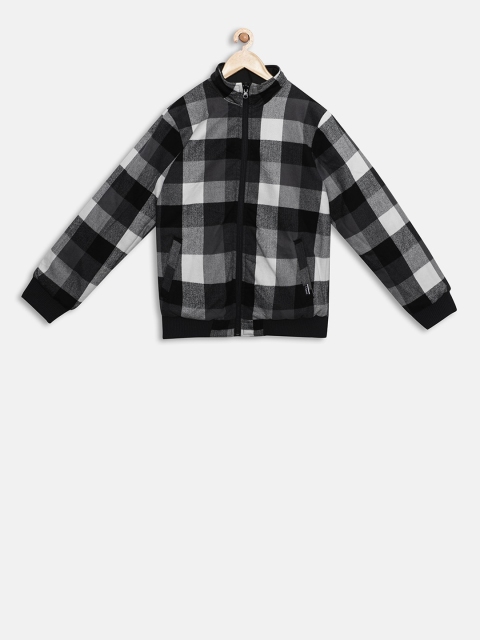 

t-base Unisex Kids Black & White Colourblocked Reversible Bomber Jacket