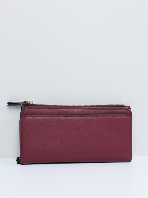 

max Women Burgundy Solid Two Fold Wallet