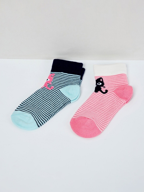 

max Girls Pack of 2 Ankle-Length Socks, Green