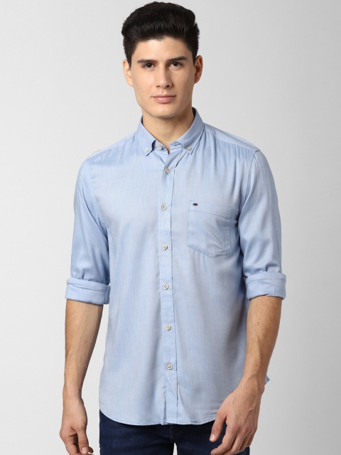 

Peter England Casuals Men Blue Regular Fit Self Design Casual Shirt