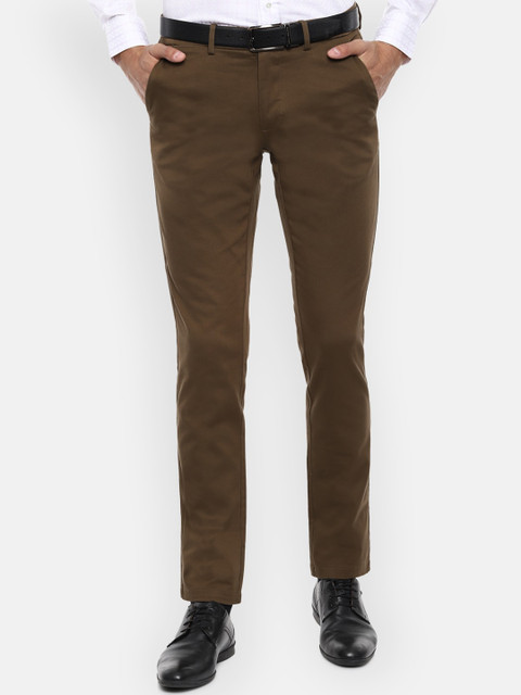 

Van Heusen Men Brown Slim Fit Solid Formal Trousers
