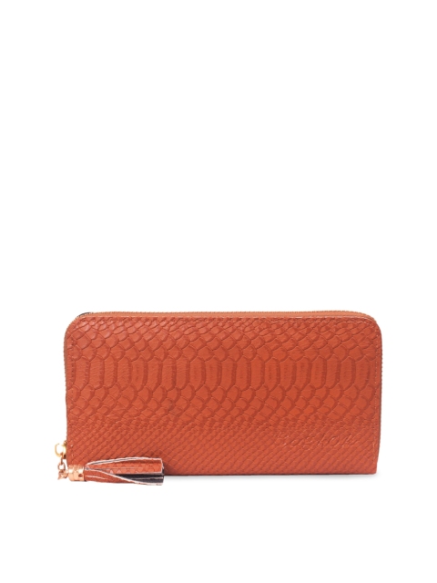 

Bagkok Women Tan Brown Textured Zip Around Wallet