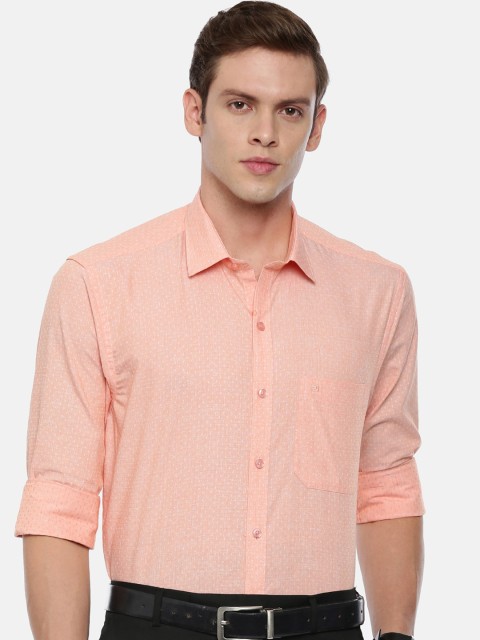 

ARISER Men Orange Regular Fit Self Design Formal Shirt